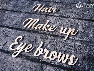 Chữ gỗ trang trí Hair - Make-up - Eye brows